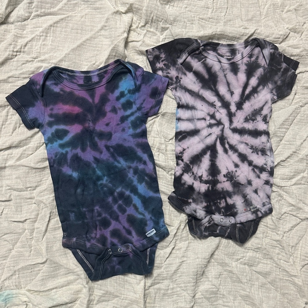 Tie-Dye onesie Set - Blue and Purple